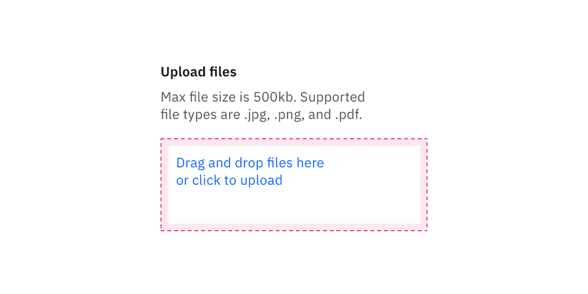 File uploader drop zone click target