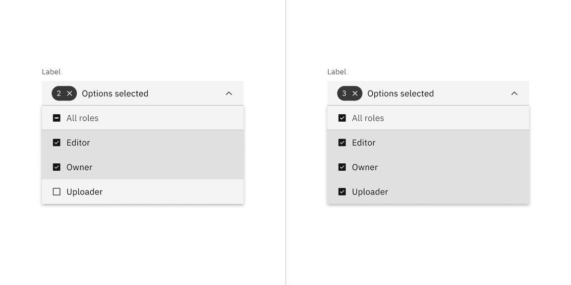 Multiselect selecting all and partially.